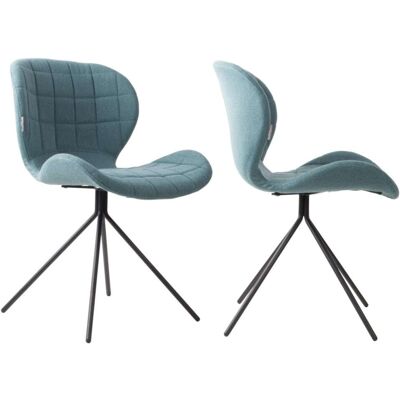 Zuiver 1100173 Silla de comedor de tela azul ergonómica Zuiver 1100173 Silla de comedor de tela azul ergonómica