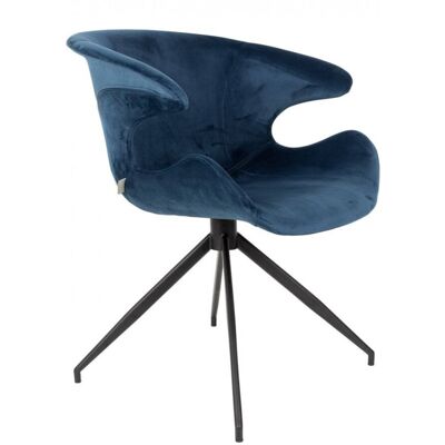 Zuiver Silla de terciopelo elegante en azul Zuiver Silla de terciopelo elegante en azul