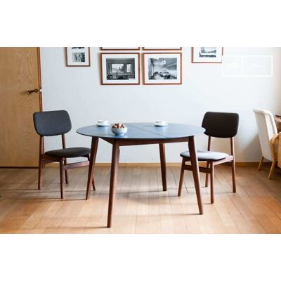 PIB Mesa extensible escandinava de madera marron y azul PIB Mesa extensible escandinava de madera marron y azul