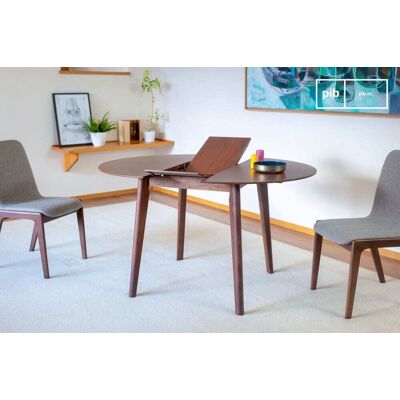 PIB Pequeña mesa extensible en nogal marron PIB Pequeña mesa extensible en nogal marron