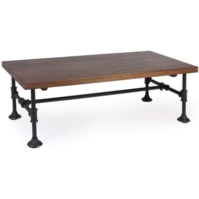 Moycor PIPA - Mesa de café de madera y hierro negro para interiores Moycor PIPA - Mesa de café de madera y hierro negro para interiores