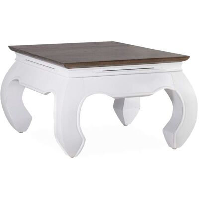 Mesa de centro Moycor en madera de Mindi blanca - 60x60x40cm Mesa de centro Moycor en madera de Mindi blanca - 60x60x40cm