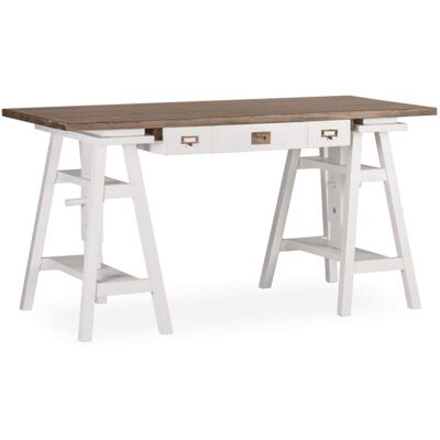 MOYCOR Escritorio altura regulable de madera blanca anch. 150 cm MOYCOR Escritorio altura regulable de madera blanca anch. 150 cm