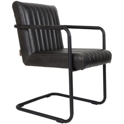 Dutchbone Sillón retro de polipiel negra Dutchbone Sillón retro de polipiel negra