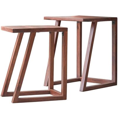 Tikamoon Mesa auxiliar en palisandro gaspard mesita de noche madera dormitorio Tikamoon Mesa auxiliar en palisandro gaspard mesita de noche madera dormitorio