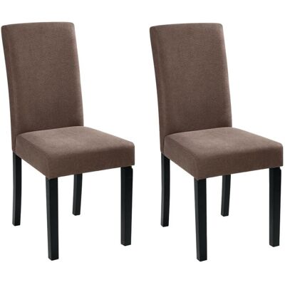 Beliani Conjunto de 2 sillas de comedor tela marrón Beliani Conjunto de 2 sillas de comedor tela marrón