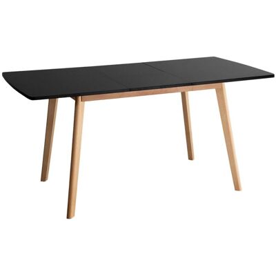Happy Garden Mesa extensible 120 / 160cm negra en madera de haya Happy Garden Mesa extensible 120 / 160cm negra en madera de haya