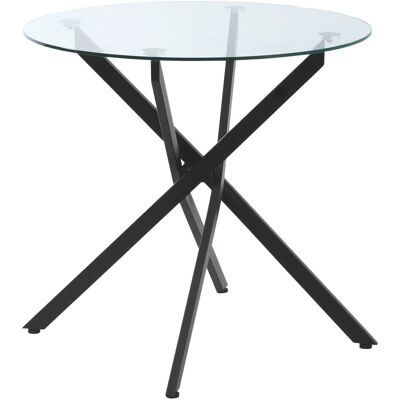Homcom Mesa de comedor ø80x75 cm negro Homcom Mesa de comedor ø80x75 cm negro