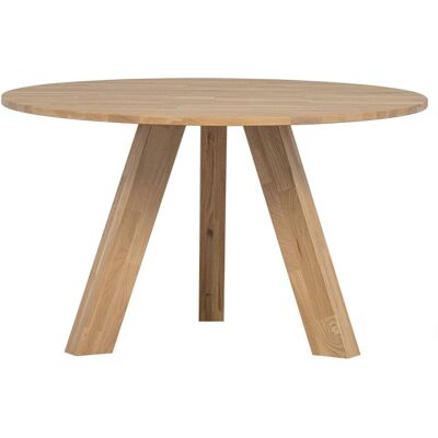 Woood Rhonda - Mesa de comedor redonda de roble - 129cm - Estable y moderna Woood Rhonda - Mesa de comedor redonda de roble - 129cm - Estable y moderna