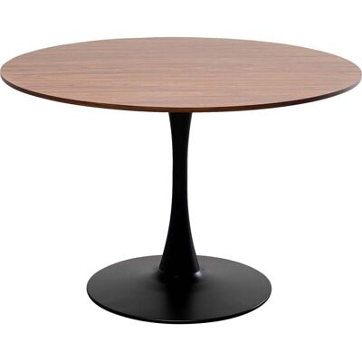 Kare Design Mesa redonda de 110cm tablero mdf color nogal y base en acero negro Kare Design Mesa redonda de 110cm tablero mdf color nogal y base en acero negro