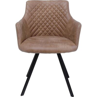 Kare Design Silla giratoria aspecto cuero marrón y acero Kare Design Silla giratoria aspecto cuero marrón y acero