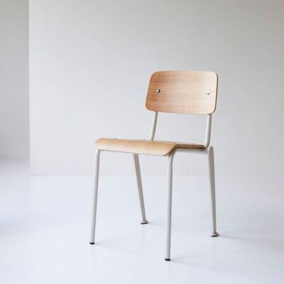 Tikamoon Silla de fresno y metal color crema Tikamoon Silla de fresno y metal color crema