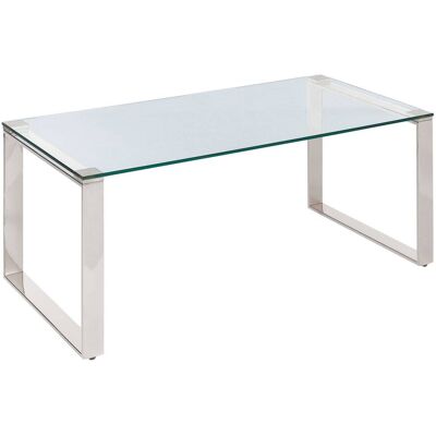 Beliani Mesa de centro vidrio templado plateado Beliani Mesa de centro vidrio templado plateado
