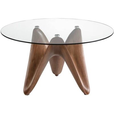 Mesa Redonda de Madera con Cristal Templado Angel Cerdá - 150x75 Mesa Redonda de Madera con Cristal Templado Angel Cerdá - 150x75