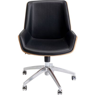 Kare Design Silla de escritorio giratoria regulable negro madera nogal 100cm Kare Design Silla de escritorio giratoria regulable negro madera nogal 100cm