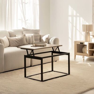 Klast Home Mesa de centro elevable de madera natural 80 cm x 49-61 cm Klast Home Mesa de centro elevable de madera natural 80 cm x 49-61 cm