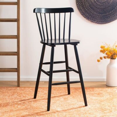 Safavieh Set de 2 taburetes de bar en madera de caucho, negro Safavieh Set de 2 taburetes de bar en madera de caucho, negro