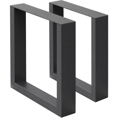 ECD Germany 2x Patas de mesa o banco industrial 30x43cm acero antracita cuadradas ECD Germany 2x Patas de mesa o banco industrial 30x43cm acero antracita cuadradas