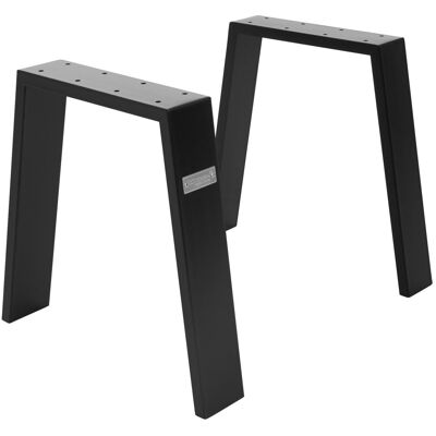 ML-Design 2x Patas de mesa industrial loft 44x42 cm en acero negro mate forma U ML-Design 2x Patas de mesa industrial loft 44x42 cm en acero negro mate forma U