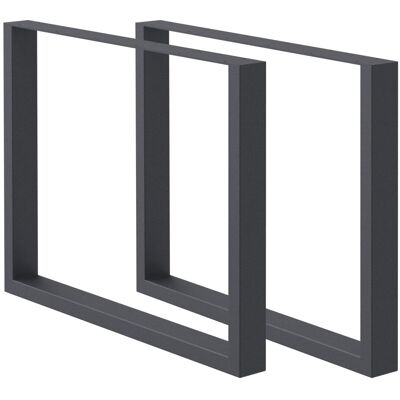 ECD Germany 2x Patas de mesa industrial 90x72cm acero en polvo antracita cuadradas ECD Germany 2x Patas de mesa industrial 90x72cm acero en polvo antracita cuadradas