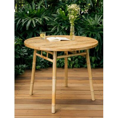 Nordlys Mesa de comedor en madera de bambú d90 Nordlys Mesa de comedor en madera de bambú d90