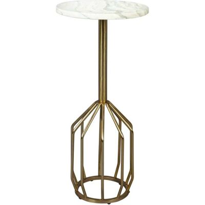 Mesa auxiliar Dutchbone Salerno - Redonda de acero y mármol - 25x25x56cm Mesa auxiliar Dutchbone Salerno - Redonda de acero y mármol - 25x25x56cm