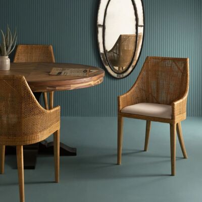 Signature Silla de ratán con asiento de tela extraíble - a88 cm Signature Silla de ratán con asiento de tela extraíble - a88 cm