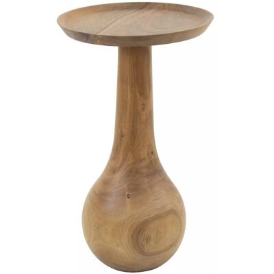 Mathi Design Mesa auxiliar redonda de madera de acacia Mathi Design Mesa auxiliar redonda de madera de acacia
