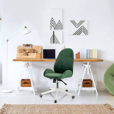 hjh OFFICE Silla home office tela verde hjh OFFICE Silla home office tela verde