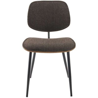 Signature Lote de 2 sillas de tela gris con base de metal negro - a76 cm Signature Lote de 2 sillas de tela gris con base de metal negro - a76 cm