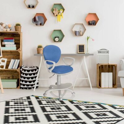 hjh OFFICE Silla giratoria para niños tela azul/gris hjh OFFICE Silla giratoria para niños tela azul/gris