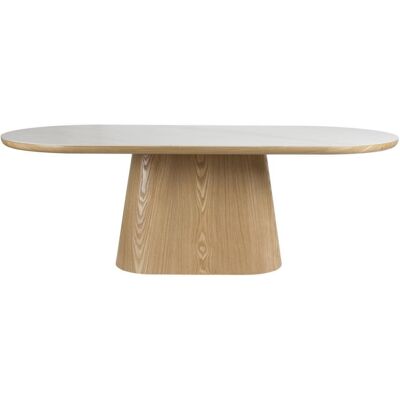 Mathi Design Mesa ovalada de roble con tapa de mármol l200 Mathi Design Mesa ovalada de roble con tapa de mármol l200