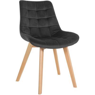 CLP Silla de comedor con asiento en terciopelo negro CLP Silla de comedor con asiento en terciopelo negro