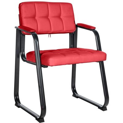 CLP Silla con patas de metal y asiento en Simil cuero Rojo CLP Silla con patas de metal y asiento en Simil cuero Rojo