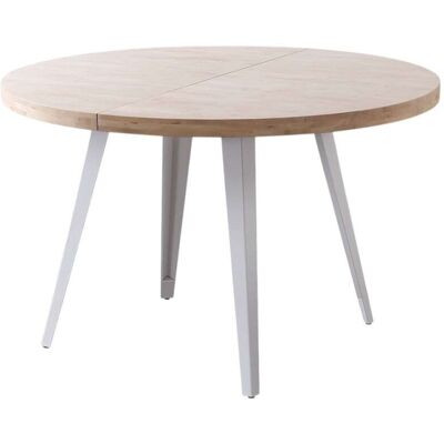 Mathi Design Mesa redonda extensible en roble y acero d120 Mathi Design Mesa redonda extensible en roble y acero d120