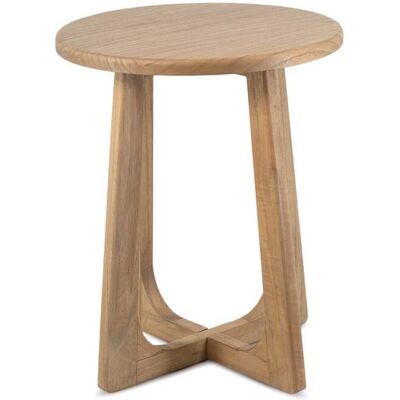 MOYCOR Mesa auxiliar de madera beige d. 45 cm MOYCOR Mesa auxiliar de madera beige d. 45 cm