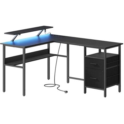 VASAGLE Escritorio de 120 x 150 x 76 cm de color negro ébano VASAGLE Escritorio de 120 x 150 x 76 cm de color negro ébano