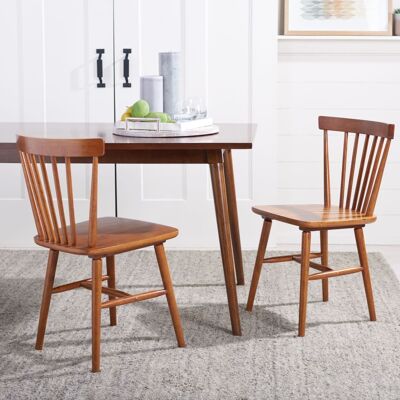 Safavieh Set de 2 sillas de comedor en madera maciza, nogal Safavieh Set de 2 sillas de comedor en madera maciza, nogal