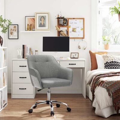 SONGMICS Silla giratoria de oficina con altura ajustable de color gris SONGMICS Silla giratoria de oficina con altura ajustable de color gris