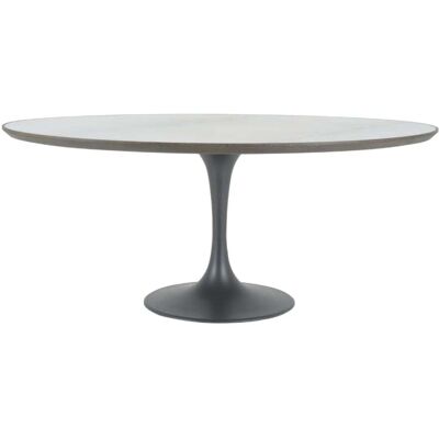 Signature Mesa de comedor ovalada de mármol blanco l180 cm - tulipe Signature Mesa de comedor ovalada de mármol blanco l180 cm - tulipe