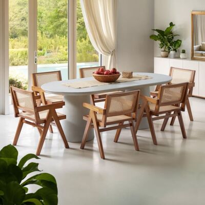 Tectake 2 sillas comedor ratán vienés, estilo boho, carga 120kg, roble oscuro Tectake 2 sillas comedor ratán vienés, estilo boho, carga 120kg, roble oscuro