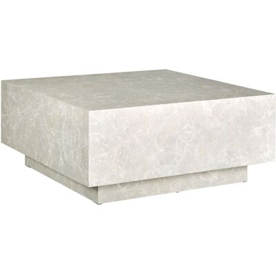 Tectake Mesa de centro, mdf aspecto travertino, carga 45 kg, 80x80x35 cm, gris Tectake Mesa de centro, mdf aspecto travertino, carga 45 kg, 80x80x35 cm, gris