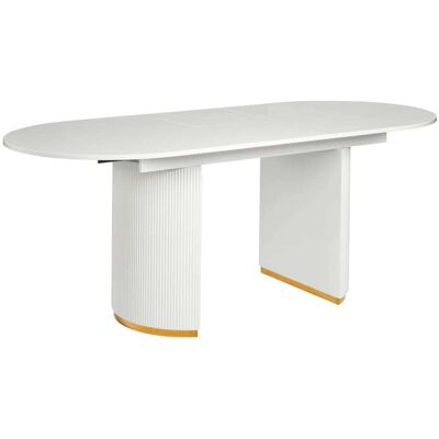 Beliani Mesa extensible de derivado de madera 8 personas l160 200 Beliani Mesa extensible de derivado de madera 8 personas l160 200
