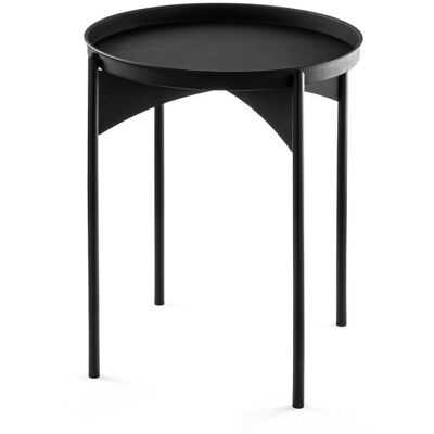 Calicosy Mesita auxiliar con tablero redondo de metal h57 cm - negro Calicosy Mesita auxiliar con tablero redondo de metal h57 cm - negro