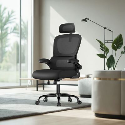 SONGMICS Silla de oficina ergonómica con soporte lumbar de malla color negro SONGMICS Silla de oficina ergonómica con soporte lumbar de malla color negro