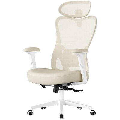 SONGMICS Silla de oficina ergonómica ajustable de color beige SONGMICS Silla de oficina ergonómica ajustable de color beige