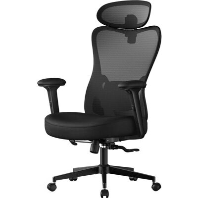 SONGMICS Silla de oficina ergonómica ajustable de color negro SONGMICS Silla de oficina ergonómica ajustable de color negro