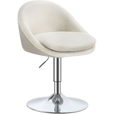 VASAGLE Silla ajustable con respaldo de acero de color blanco y gris VASAGLE Silla ajustable con respaldo de acero de color blanco y gris