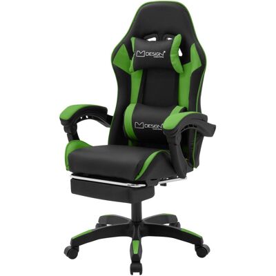 ML-Design Silla gaming ergonómica verde con reposapíes cojín lumbar reposacabeza ML-Design Silla gaming ergonómica verde con reposapíes cojín lumbar reposacabeza