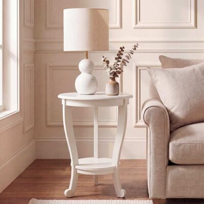 Safavieh Mesa auxiliar en madera de pino, blanco Safavieh Mesa auxiliar en madera de pino, blanco